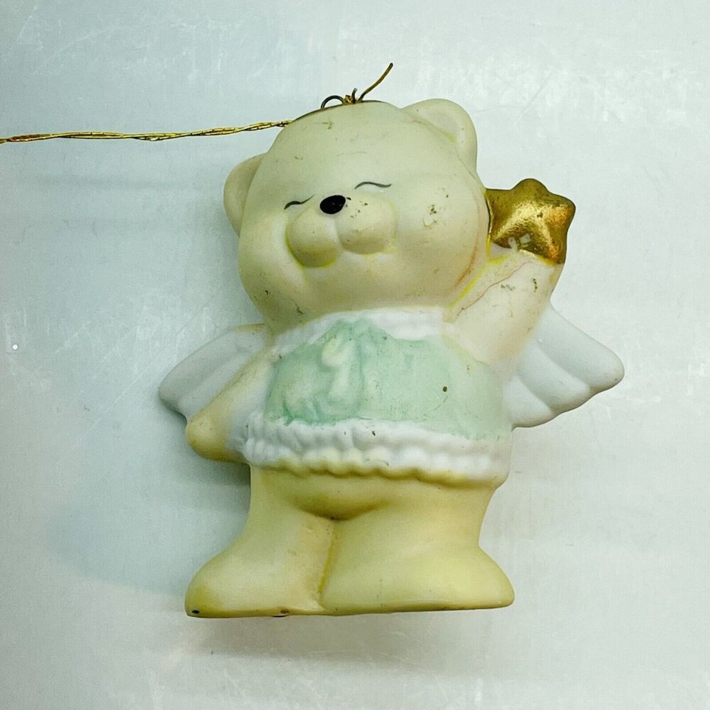 Christmas Around The World Ornament Angel Bear Hand Painted Porcelain Taiwan VTG - Picture 14 of 14